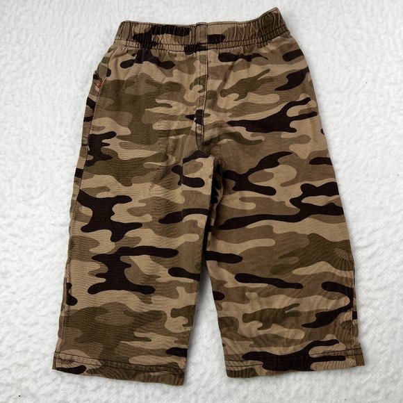 Carter's Baby Camo Pants Sz18M Brown Tan Front Pockets Elastic Waist - Picture 2 of 4